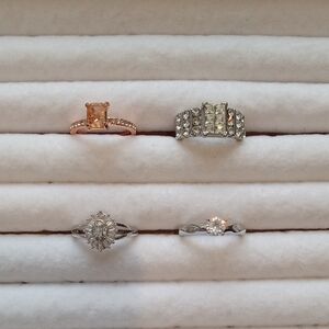 Elegant Silver and Gold Women's Ring Set